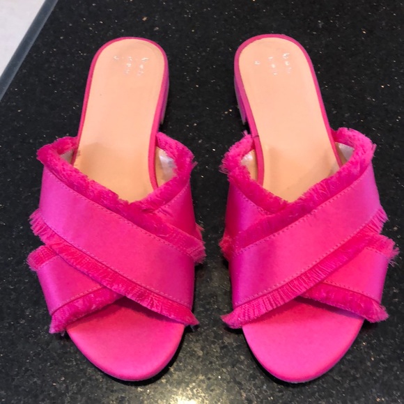 a new day Shoes - Pink satin slides.